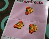 Vintage Flower Appliques Orange Yellow Green Talon