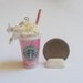 Scented or Unscented Starbucks inspired Strawberry Frappuccino Miniature Food Necklace Pendant - Miniature Food Jewelry
