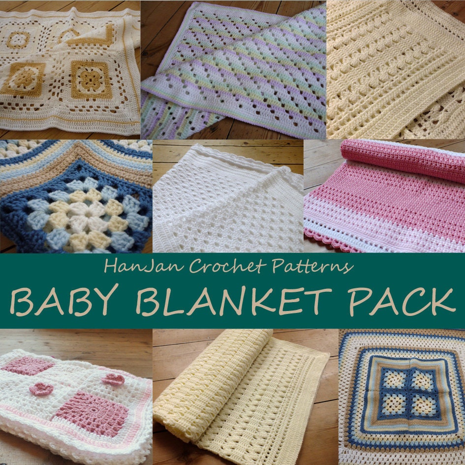 Baby Blanket Pack - PDF CROCHET PATTERNS by HanJan: You choose 4 baby blanket patterns and save money.