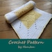 Instant Download PDF Crochet Pattern: Lemon and White Criss Cross Baby Blanket, easy US instructions with HanJan crochet tutorial