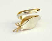Handmade Sterling silver ring, modern flower ring, Art nouveau ring, Statement ring,Floral ring,Gifts for Her, Spring Celebrations