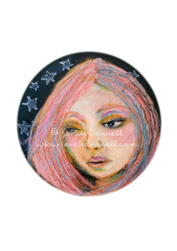 A4 Print Wall Art Decor Original Abstract Artwork Illustration Mixed Media Girl Woman Painting Digital Paper Glicee Australian Artist