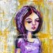 A4 Print Original Artwork Modern Retro Mixed Media Girl Painting Big Eye Art Wall Art Glicee Australian Artist - Only Time Will Tell