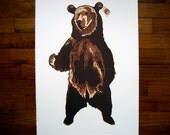 Linocut Print, Bear
