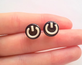Power button glow in the dark post earrings