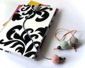 MINT GREY Needle Felted Wool Pom Pom Billy Ball Bookmark with Suede - Love Gift Mother Father Children