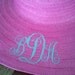 pink monogram straw hat summer beach with your choice of flower