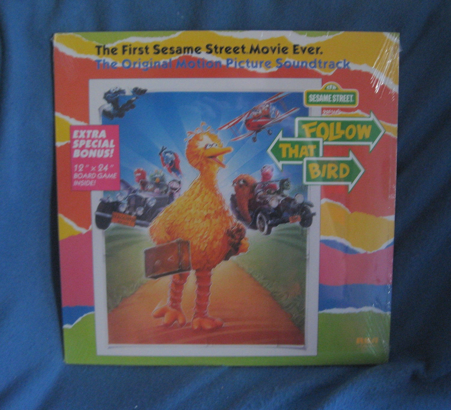 SEALED, Vintage, "Follow That Bird" Soundtrack, Vinyl LP, Record Album, Sesame Street, Jim Henson, Frank Oz, Original 1985 New Oldstock