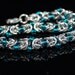 Teal beaded Byzantine Bracelet