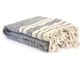 Luxury Turkish Towel - Dark Gray/Blue
