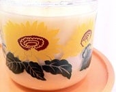 Vintage 70s Recycled Yellow Sunflower Jar Handmade Scented Soy Candles