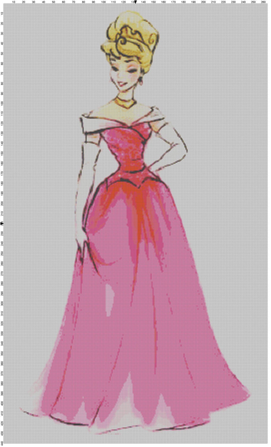 Disney Designer Princess Doll Aurora (Sleeping Beauty) Cross Stitch Pattern PDF (Pattern Only)