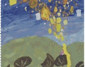 Disney's Rapunzel Floating Lights Painting  (Tangled) Cross Stitch Pattern PDF (Pattern Only)