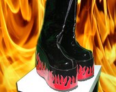 90s Ultra Platform Flame Boots