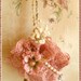 Victorian Lace sachet with clover charm rose and lavender