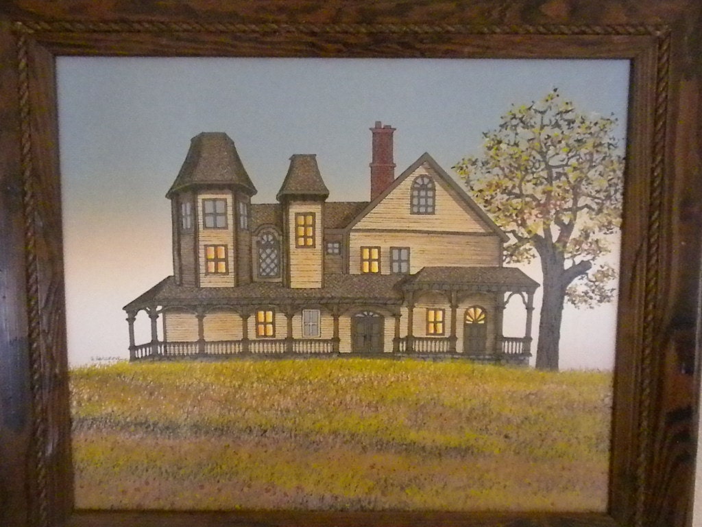 Reserved, Do not buy.Hargrove Oil Painting, In beautiful fall colors, Certificate of Registration 1982 and Signed
