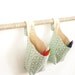 Hanging Storage Baskets, Two Blue and Tan Geometric Flower Fabric Hanging Baskets