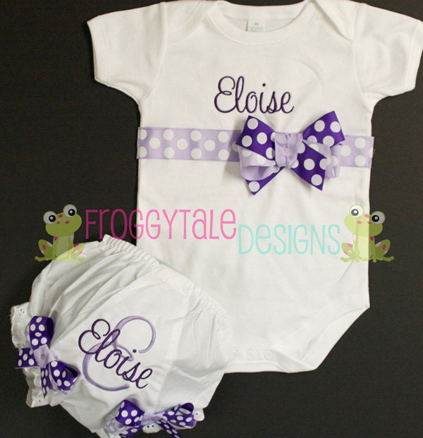 Bodysuit Onesie and Diaper Cover Tutu Bloomer Full Set Outfits for Little Baby Girls - PERSONALIZED Custom