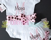Bodysuit Onesie and Diaper Cover Tutu Bloomer Full Set Outfits for Little Baby Girls - PERSONALIZED Custom