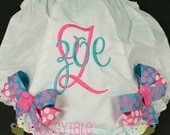 Monogrammed Diaper Cover Tutu Bloomer with Your Choice of Ribbon Double Bows for Little Baby Girls - PERSONALIZED Custom