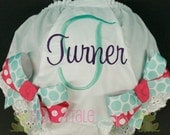 Monogrammed Diaper Cover Tutu Bloomer with Your Choice of Ribbon Double Bows for Little Baby Girls - PERSONALIZED Custom