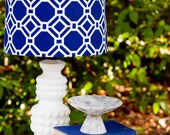 Custom Cobalt Blue and White Honeycomb Shade