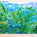 RESERVED for Erica - Original Abstract Acrylic 8 x 10 Painting Lake Love Blue Green Seaweed Lovely Art OOAK For Him Gift Under 75