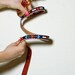 Vintage Authentic Beaded Indian Tribal Print Leather Belt: L/XL