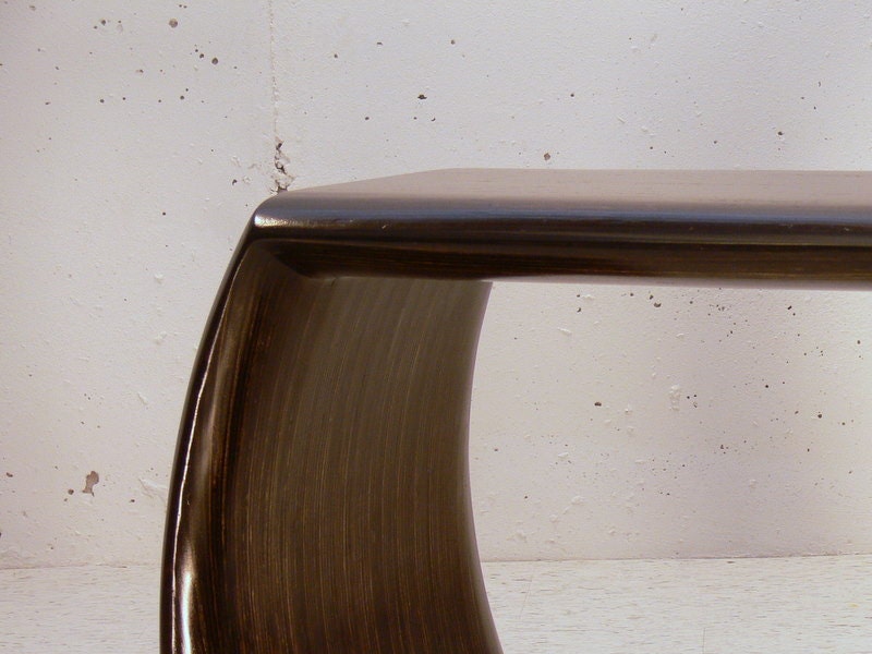 SALE NOW 712.50 Table/Bench Ebony Handcrafted Laminated Sculpted Wood, Contemporary Modern Art, Studio Design, Mid-Century