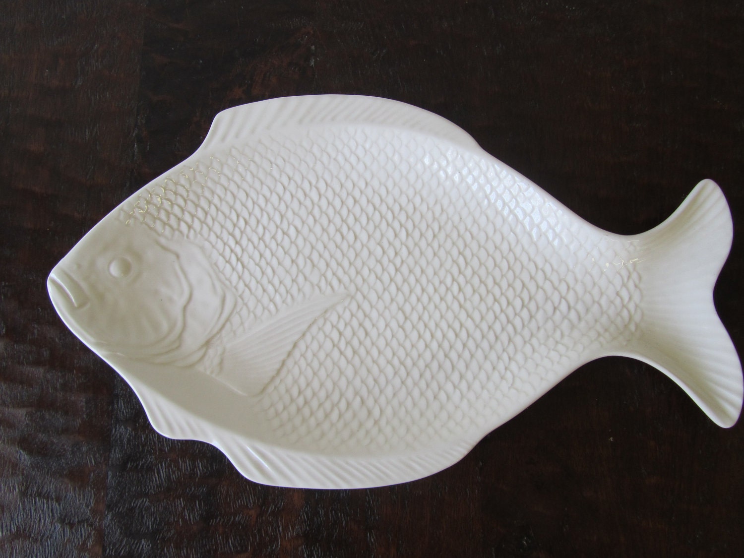 Vintage White Ceramic Fish Platter by LoveLiveVintage on Etsy