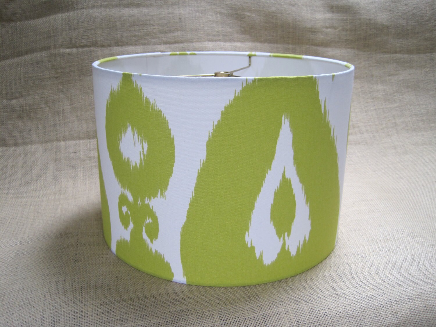 Lamp Shade Drum Lampshade Ikat in Lime Green by SweetDreamShades