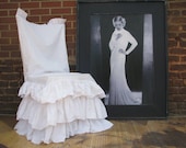 White Ruffle Chair Cover