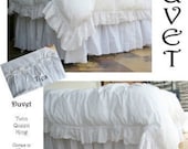 White Ruffle Duvet Cover Twin