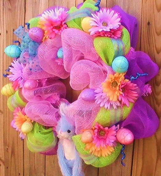 It's " Easter Bursting with Color " Wreath Door Decor