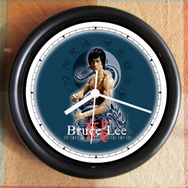 BRUCE LEE  THE Dragon  famous 10 inch Resin Wall Clock Movies Weddings Christmas QuickShip