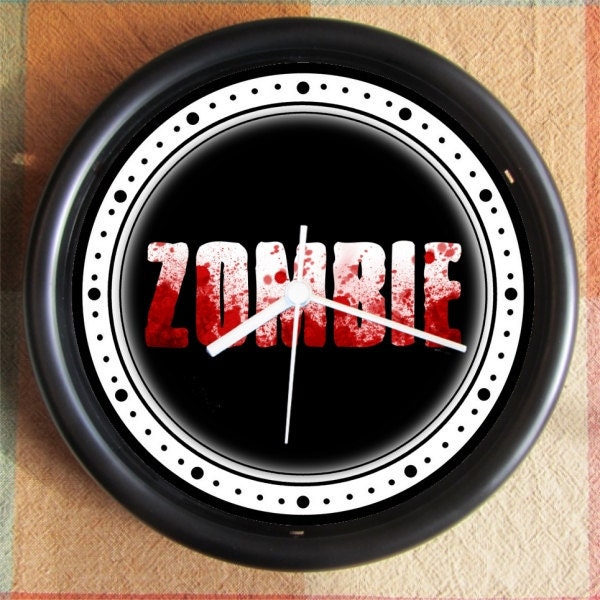 ZOMBIE APOCALYPSE Bloodsplatter famous 10 inch Resin Wall Clock Movies TV Weddings Christmas QuickShip