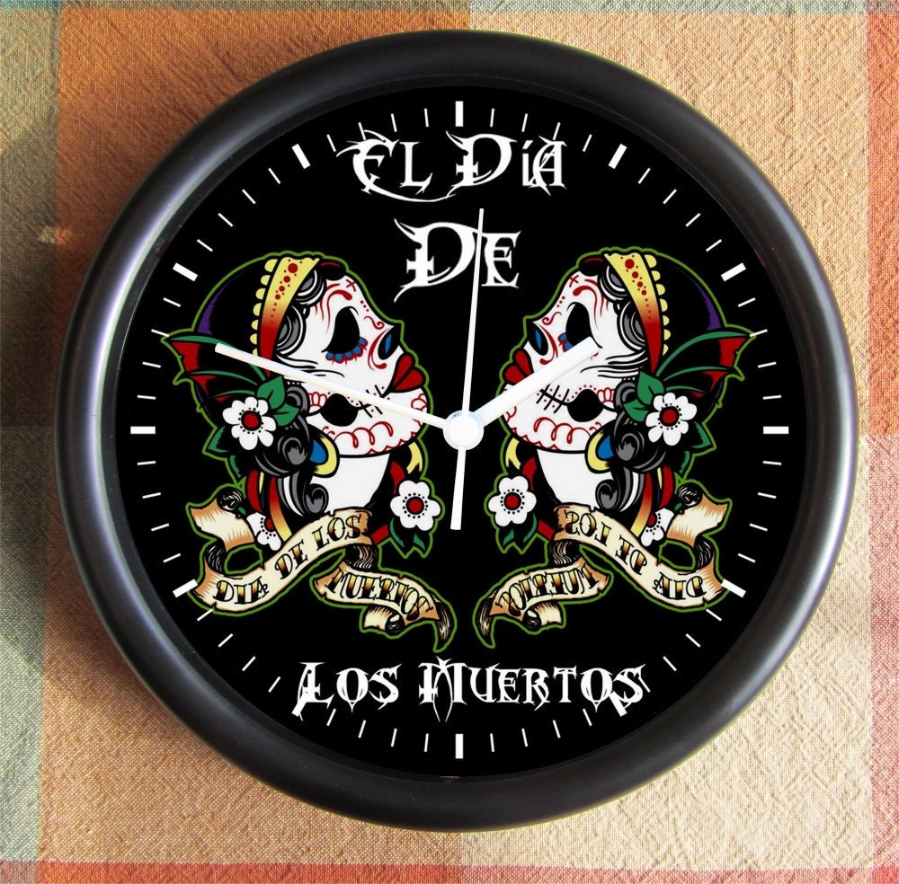 El DIA de LOS MUERTOS Day of The Dead Mexican Mexico Holiday10 inch Resin Wall Clock Fathers Day Graduation Christmas QuickShip
