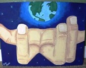 25% OFF Original Acrylic Painting, "Peace", 12 x 16" on Flat Canvas Board, No Frame