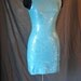 Disco Fever- CATHY HARDWICK 80's aqua blue sequined stretch cotton tank mini dress: US size small (6-8)