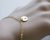 Gold Fill bracelet,initial bracelet,initial letter charm,bridesmaid gifts,Simple everyday jewelry,personalized gift