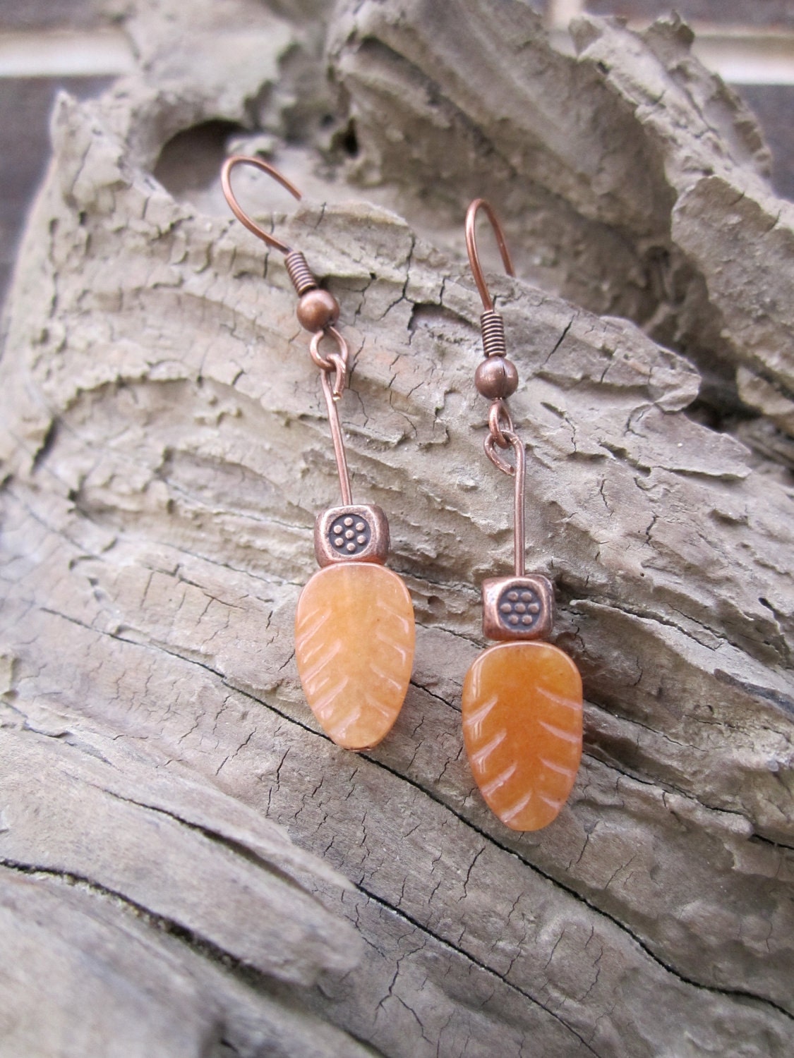 floating leaf earring