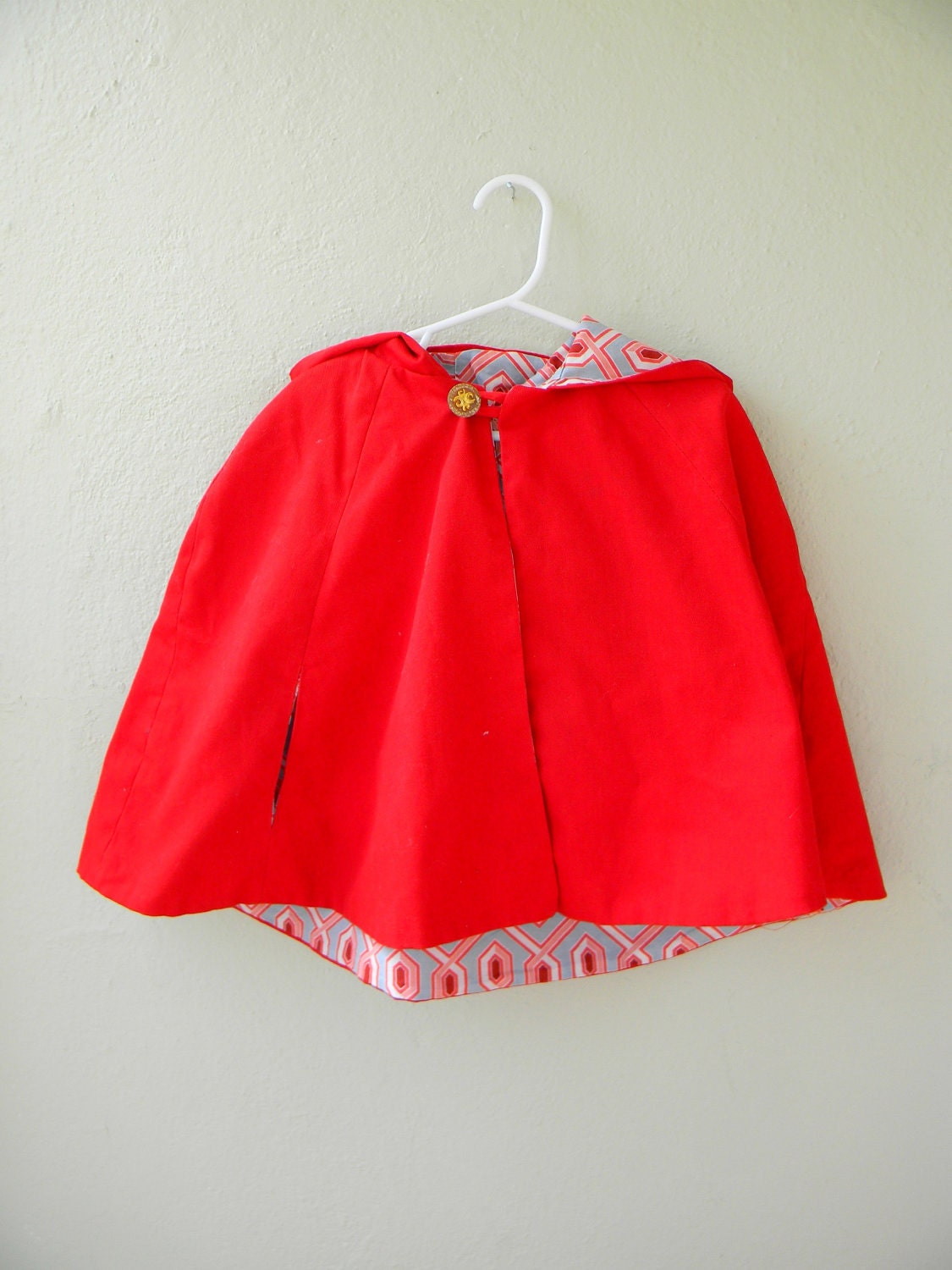 Ready to Ship, Red Riding Hood Cape, Baby Girl Cape, Size NB to 12M