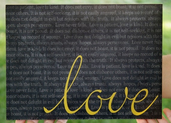 I Corinthians 13- Love, 8x10 Stand Out Print