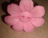 Cute - Pink Daisy - Button Ring