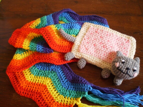 Nyan Cat kawaii meme rainbow scarf