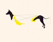 broken dog art print- digital illustration