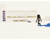 girl in a pool on the top of a building (view one) art print- digital illustration