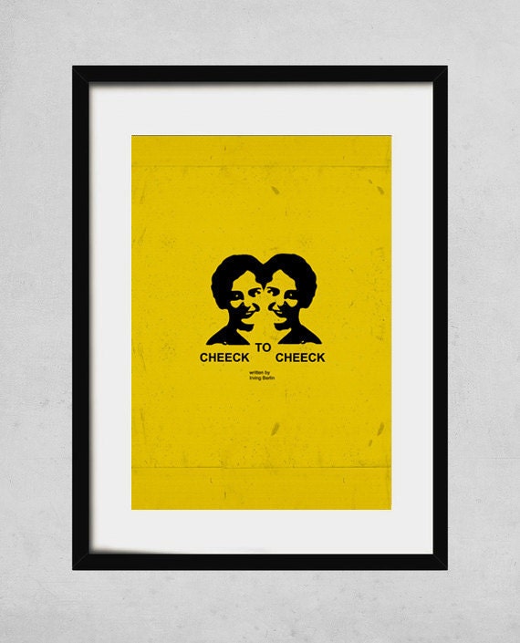 cheek to cheek - A3 art print- jazz music poster