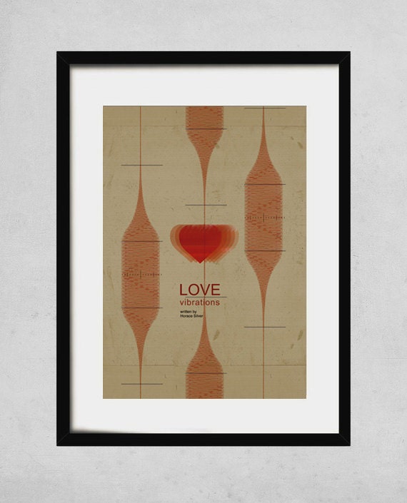 Love vibrations - A3 art print- jazz music poster