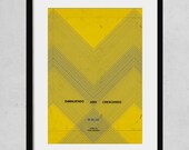 Diminuendo and crescendo in blue - A3 art print- jazz music poster